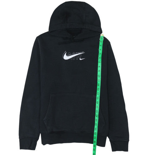Nike Womens Black Medium Pullover Hoodie with Logo Print