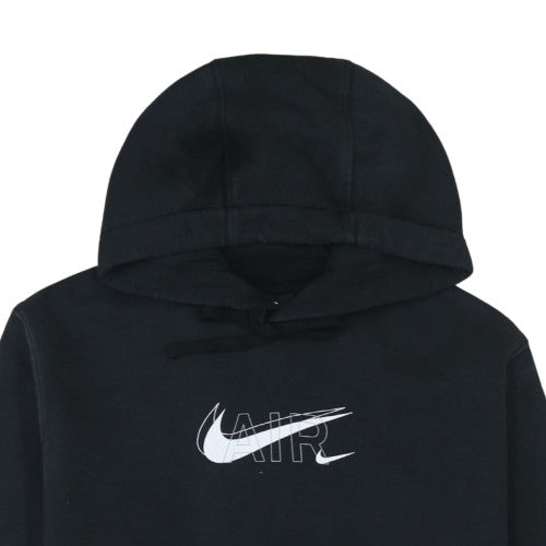 Nike Womens Black Medium Pullover Hoodie with Logo Print
