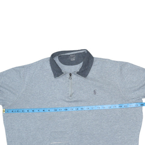Polo Ralph Lauren Men's Grey 1/4 Zip Collared Sweatshirt Size L