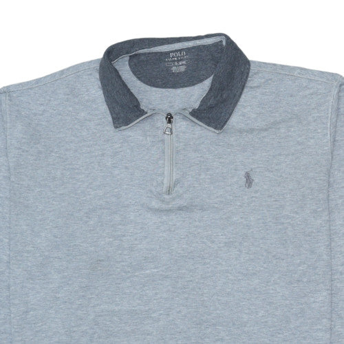 Polo Ralph Lauren Men's Grey 1/4 Zip Collared Sweatshirt Size L
