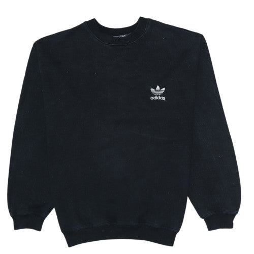 Adidas Men's Black Pullover Sweatshirt M Crew Neck Logo Fleece