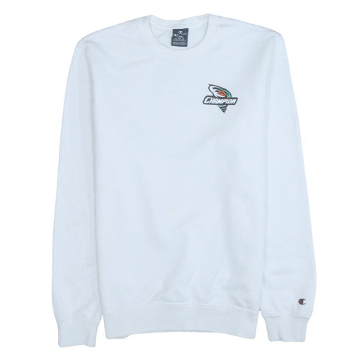 Champion Men's White Large Crew Neck Graphic Sweatshirt