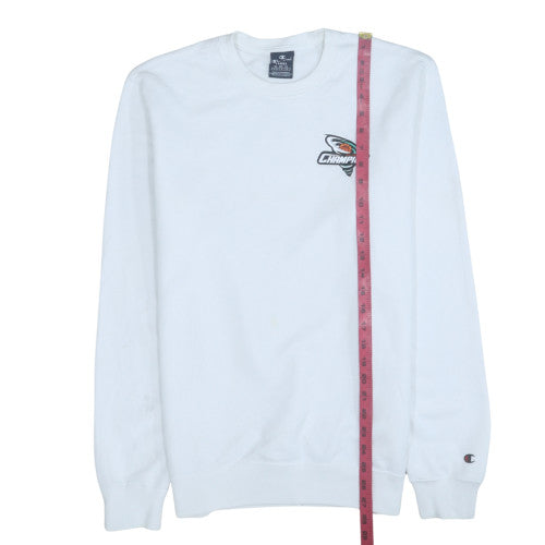 Champion Men's White Large Crew Neck Graphic Sweatshirt