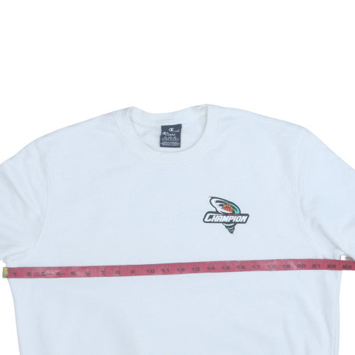 Champion Men's White Large Crew Neck Graphic Sweatshirt