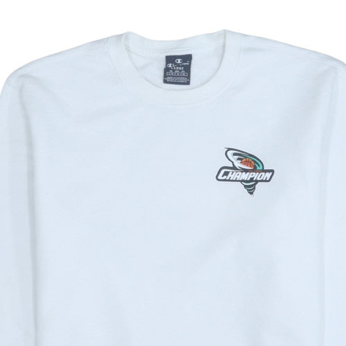 Champion Men's White Large Crew Neck Graphic Sweatshirt
