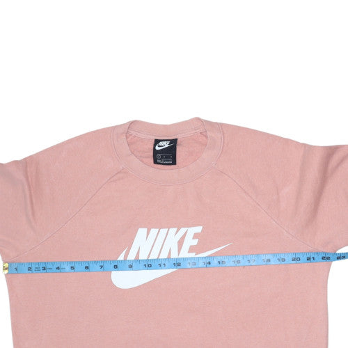 Nike Women’s Pink Logo Crew Neck Pullover Sweatshirt L