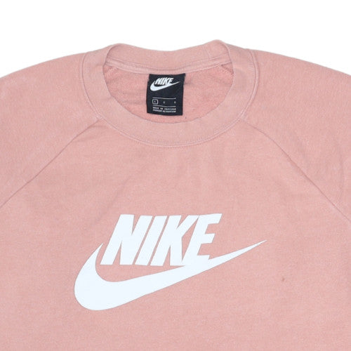 Nike Women’s Pink Logo Crew Neck Pullover Sweatshirt L