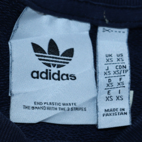 Adidas Mens Blue Crew Neck Pullover Sweatshirt XS Regular Fit