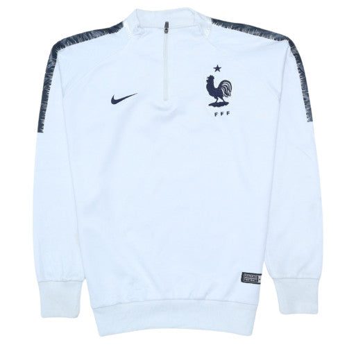 Nike Dri-FIT France FFF White 1/4 Zip Women's Sweatshirt Size 14