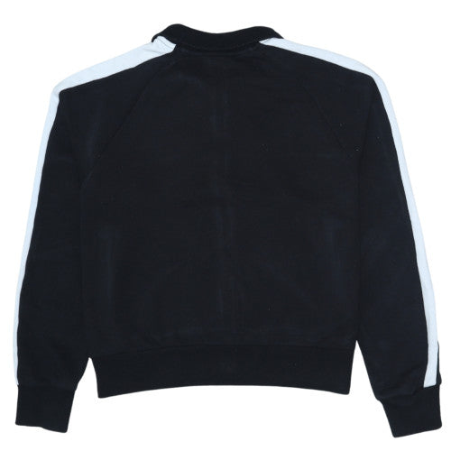 Puma Womens Black Full Zip Sweatshirt L Collared Logo Classic Fit