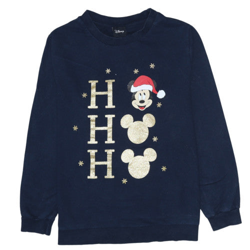 Disney Tu Women Blue Mickey Mouse Christmas Pullover Sweatshirt Size 18