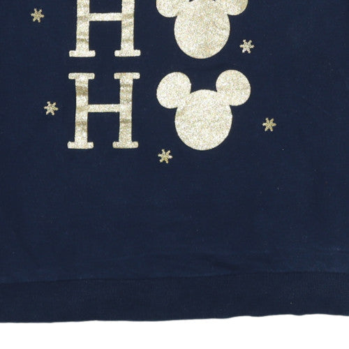 Disney Tu Women Blue Mickey Mouse Christmas Pullover Sweatshirt Size 18