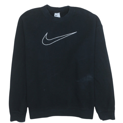 Nike Women's Black Crew Neck Pullover Sweatshirt M Dri-FIT Logo