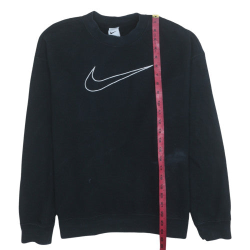 Nike Women's Black Crew Neck Pullover Sweatshirt M Dri-FIT Logo