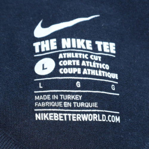 Nike Men's Blue Crew Neck Athletic Fit Cotton T-Shirt Size L