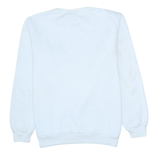 Adidas Men's White Sweatshirt L Crew Neck Pullover Logo Fleece