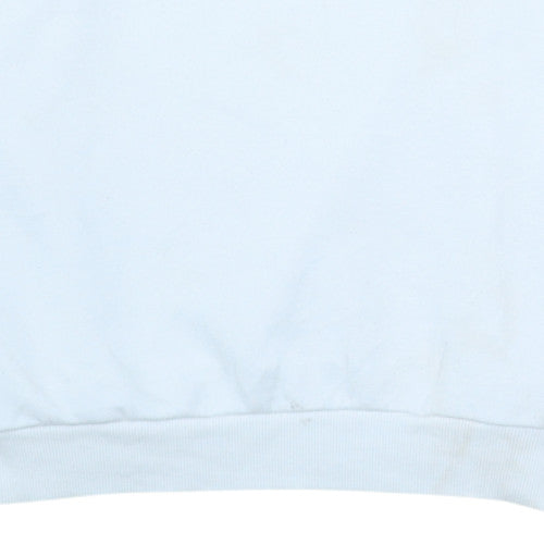 Adidas Men's White Sweatshirt L Crew Neck Pullover Logo Fleece