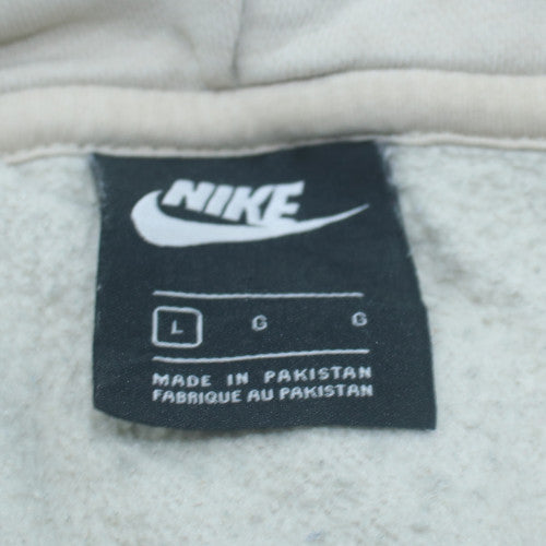 Nike Men's White Pullover Hoodie L Fleece Classic Logo Sweatshirt
