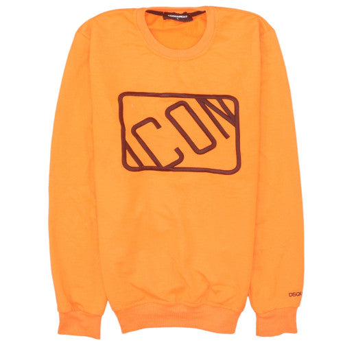 DSQUARED2 Mens Orange Logo Pullover Sweatshirt L