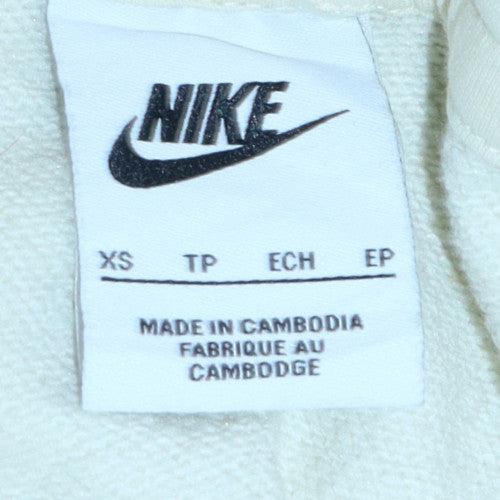 Nike Men’s Ivory Pullover Hoodie XS Fleece Logo Sportswear