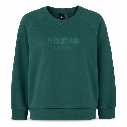 Front view of Adidas women’s green crew neck pullover sweatshirt l