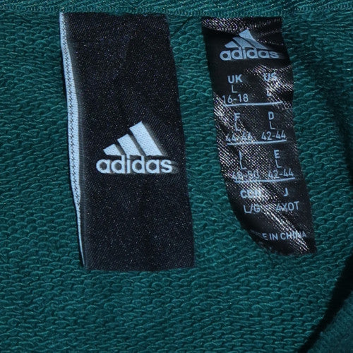 Adidas Womens Green Crew Neck Pullover Sweatshirt L