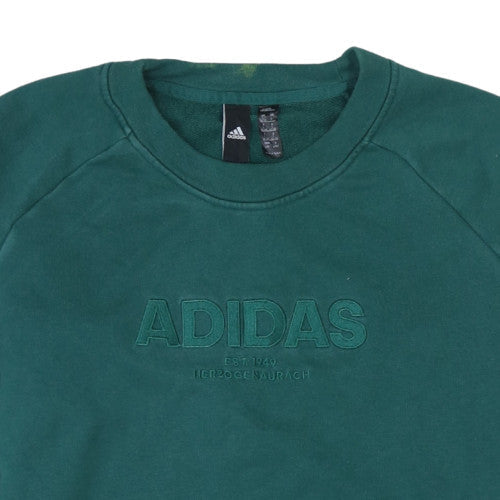 Adidas Womens Green Crew Neck Pullover Sweatshirt L