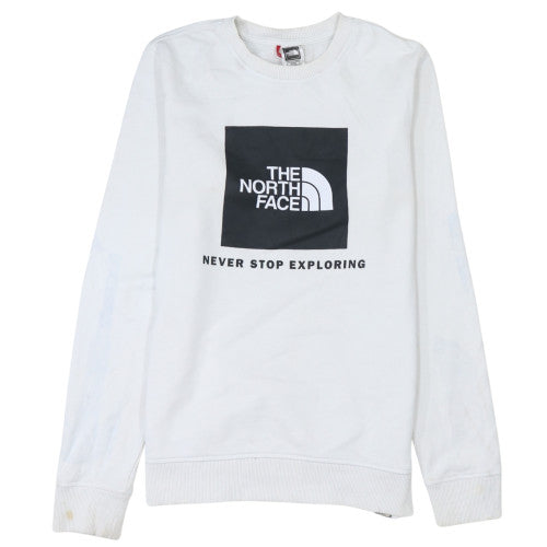 The North Face Boys White XL Pullover Sweatshirt Crew Neck Logo Design