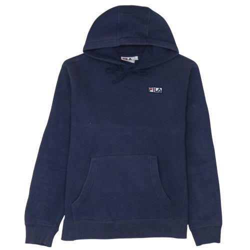 FILA Men's Blue Pullover Hoodie Medium Fleece Logo Sweatshirt