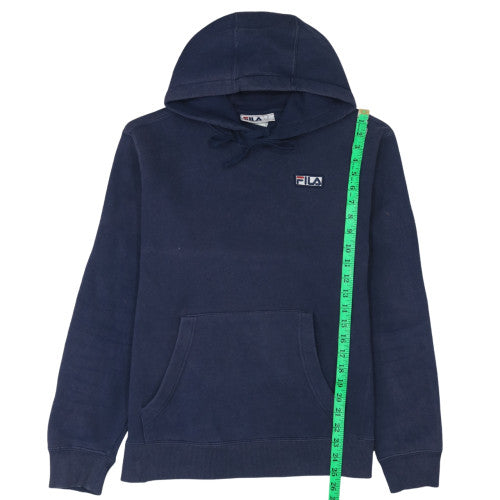 FILA Men's Blue Pullover Hoodie Medium Fleece Logo Sweatshirt