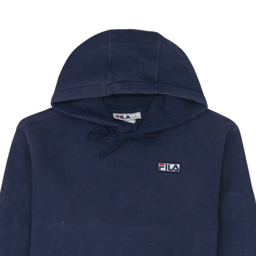 FILA Men's Blue Pullover Hoodie Medium Fleece Logo Sweatshirt
