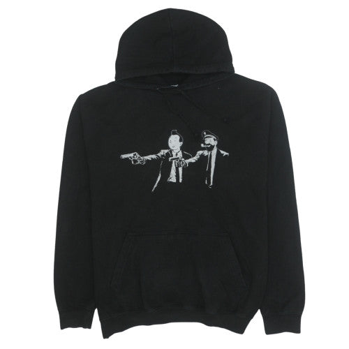 Just Hoods Mens Black XL Pullover Hoodie with Graphic Print