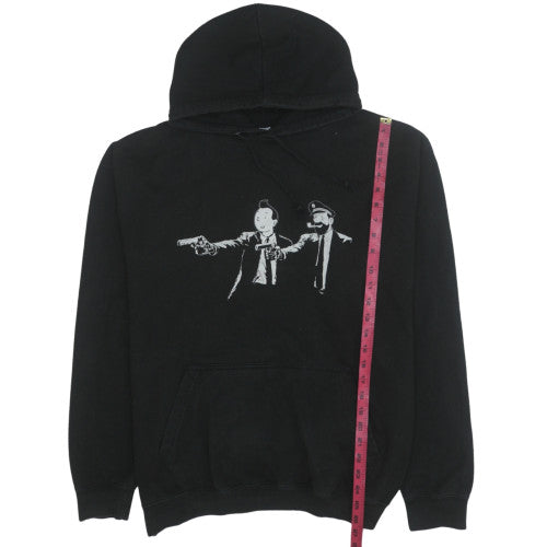 Just Hoods Mens Black XL Pullover Hoodie with Graphic Print