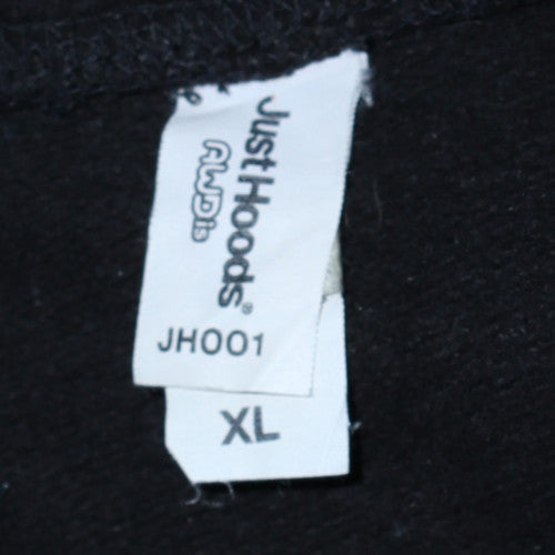 Just Hoods Mens Black XL Pullover Hoodie with Graphic Print