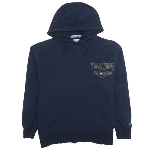 Tommy Jeans Men's Navy Blue Hoodie XL Pullover Logo Embroidered