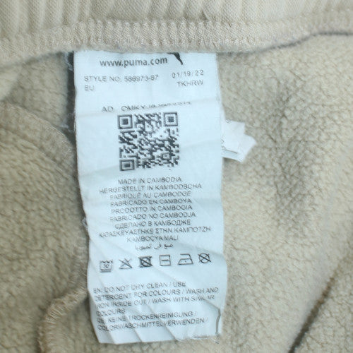 Puma Girls Beige Jogger Sweatpants 15-16 Years Elastic Waist Fleece Lined