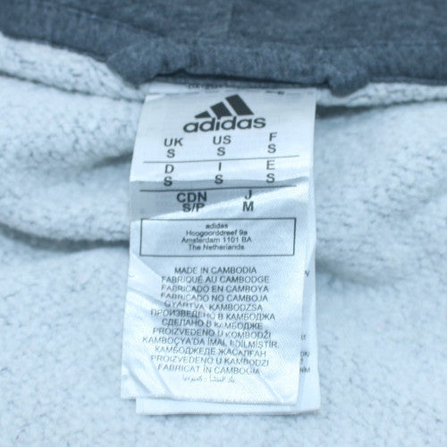 Adidas Men Grey Full Zip Hoodie Size S Regular Fit Sports Fleece