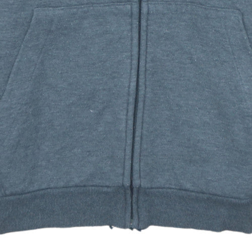 Adidas Men Grey Full Zip Hoodie Size S Regular Fit Sports Fleece