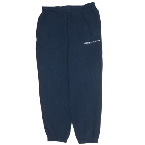 Umbro Men's Blue Fleece Sweatpants M Regular Tapered Fit Activewear