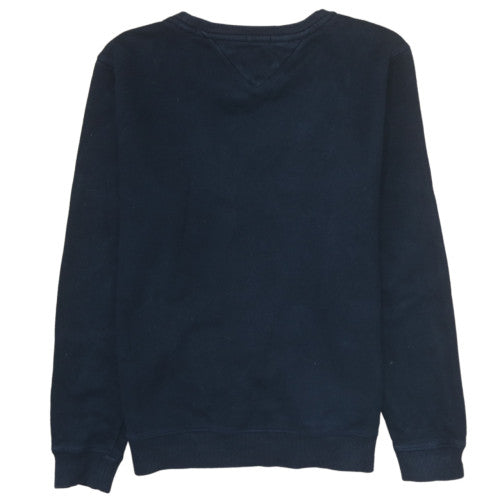 Tommy Hilfiger Men Blue L Pullover Sweatshirt Crew Neck Logo Print