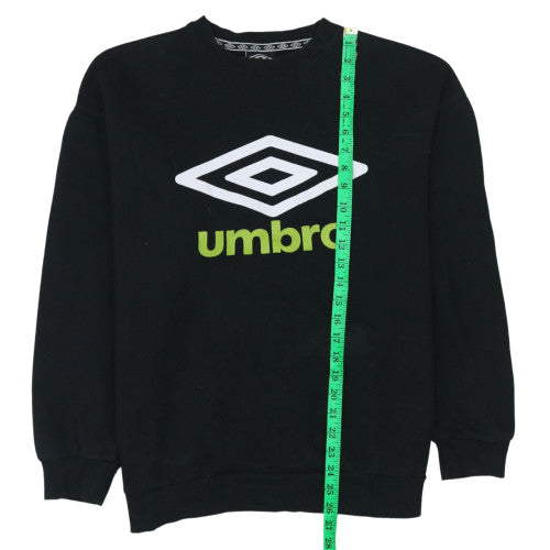 Umbro Mens Black Medium Crew Neck Logo Sweatshirt Pullover