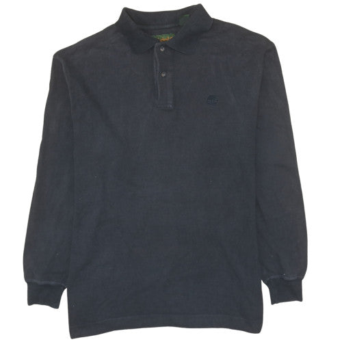 Timberland Men's Black Long Sleeve Cotton Button-Up Polo Shirt Size M
