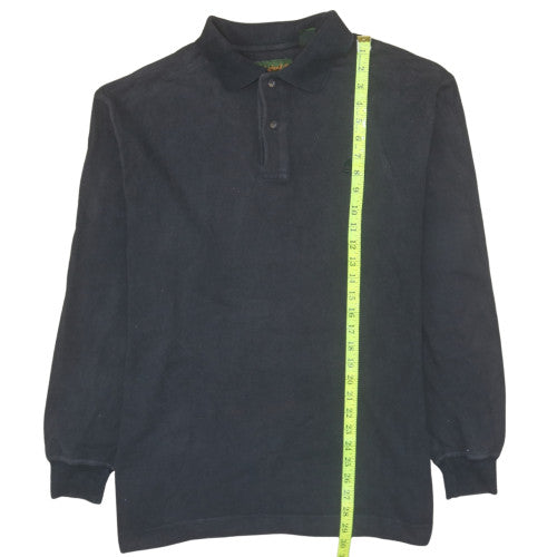 Timberland Men's Black Long Sleeve Cotton Button-Up Polo Shirt Size M