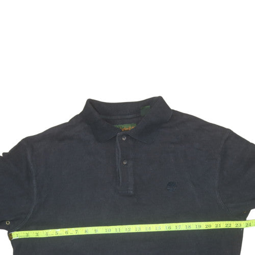 Timberland Men's Black Long Sleeve Cotton Button-Up Polo Shirt Size M