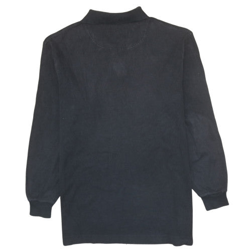 Timberland Men's Black Long Sleeve Cotton Button-Up Polo Shirt Size M