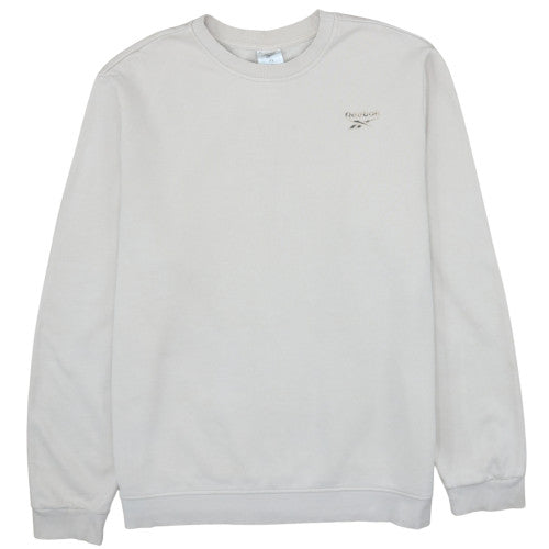 Reebok Mens Beige XL Pullover Sweatshirt Crew Neck Fleece