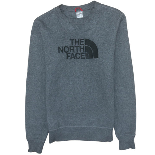 The North Face Men's Grey Crew Neck Sweatshirt M Classic Logo Cotton Blend