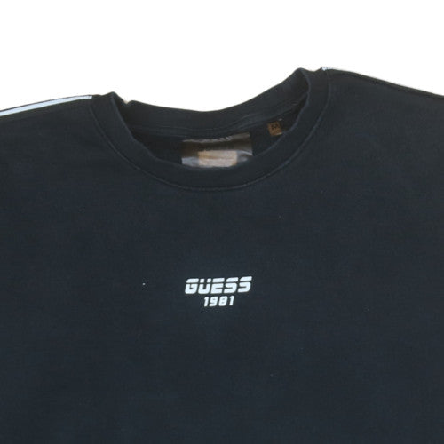 Guess Men's Black Crew Neck Logo Sweatshirt Size M