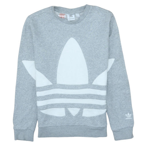 Adidas Boys Grey Crew Neck Pullover Sweatshirt 12-13 Years Classic Logo