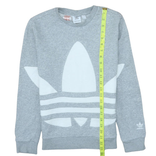 Adidas Boys Grey Crew Neck Pullover Sweatshirt 12-13 Years Classic Logo